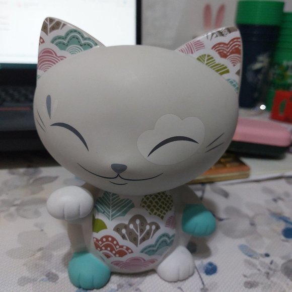 Rare Super Cute Adorable Maneki Neko Japanese Mani The Lucky Cat Piggy Bank - Picture 2 of 16